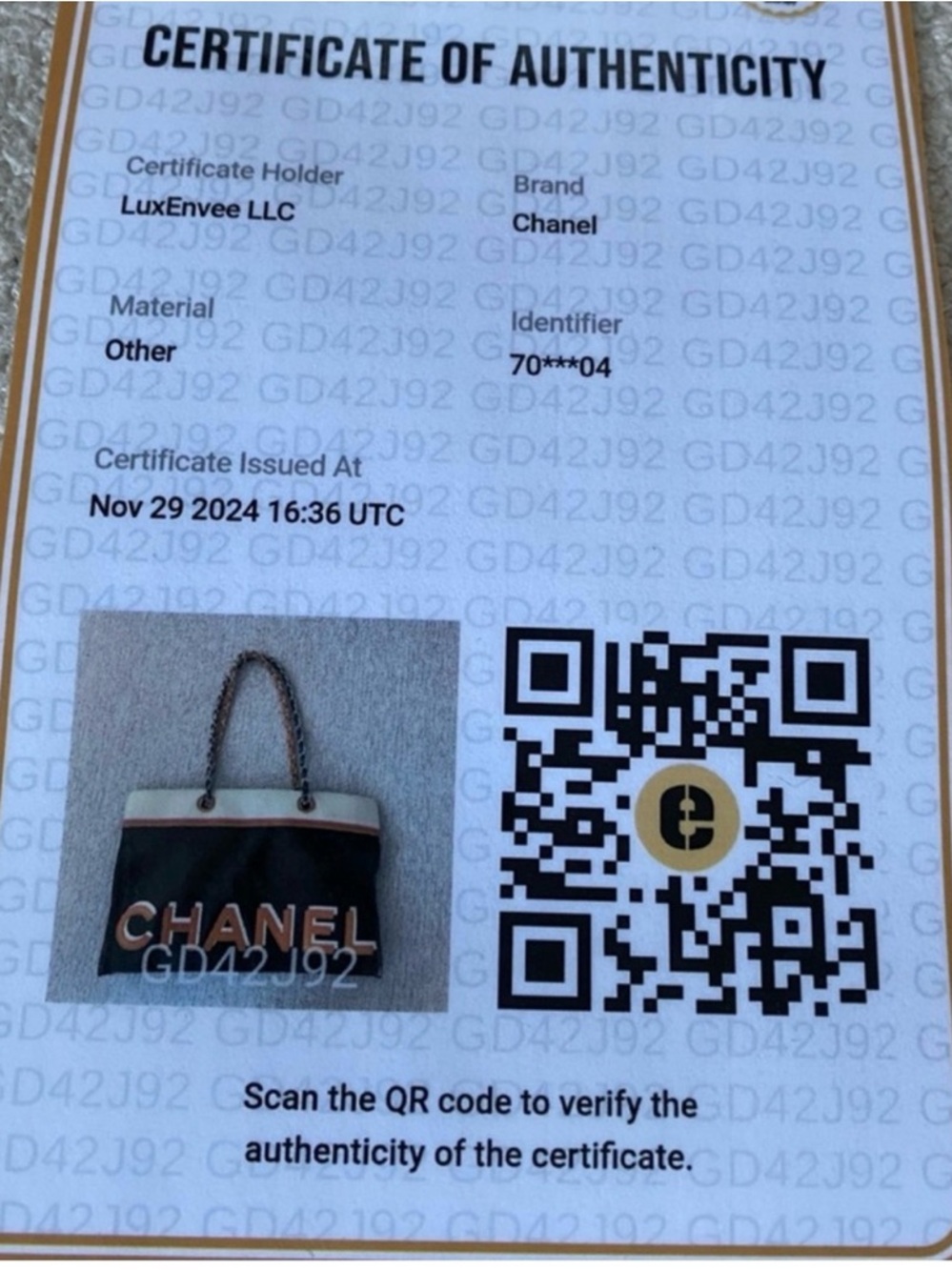 /Authentic CHANEL No.5 Lambskin Leather Tote - Picture 10 of 11